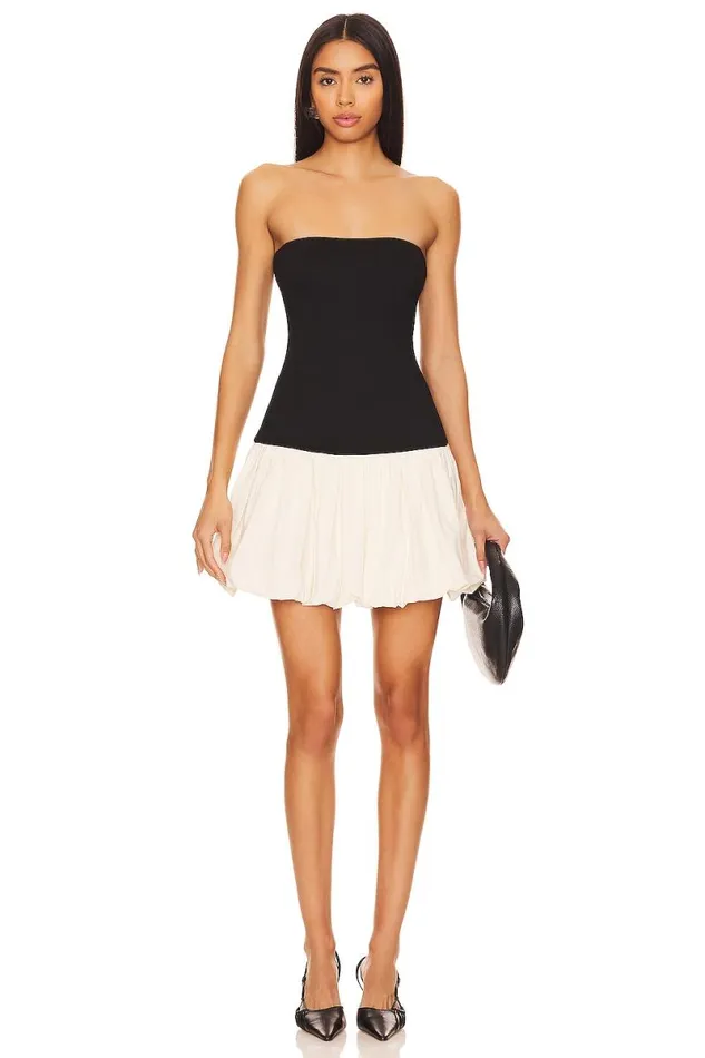 X Anja Dujakovi Mac Mini Dress Black and Ivory Women Lovers and Friends Dresses X Anja Dujakovi Mac Mini Dress Black and Ivory Women Lovers and Friends Dresses