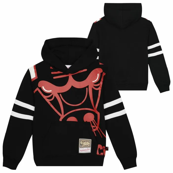 Youth Big Kids Mitchell and Ness Big Face Fleece Hoodie Chicago Bulls Youth Big Kids Mitchell and Ness Big Face Fleece Hoodie Chicago Bulls