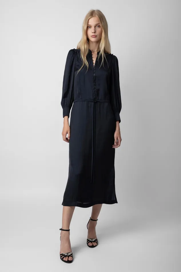 Zadig and Voltaire Dresses RELINDA SATIN NAVY 8211 Women