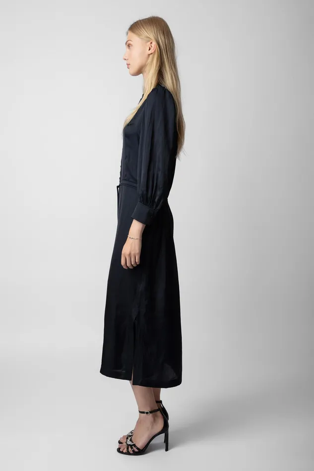 Zadig and Voltaire Dresses RELINDA SATIN NAVY 8211 Women