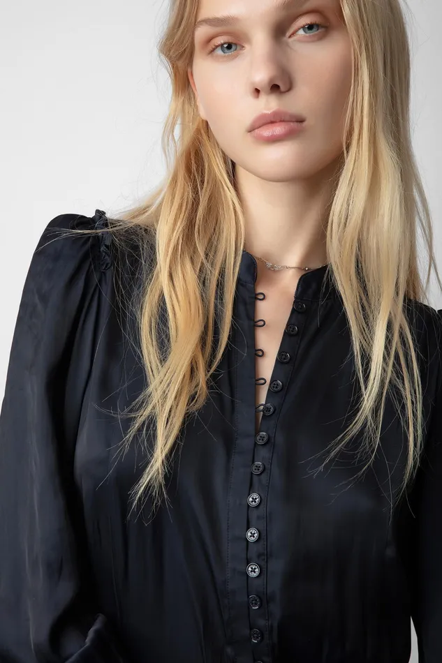 Zadig and Voltaire Dresses RELINDA SATIN NAVY 8211 Women