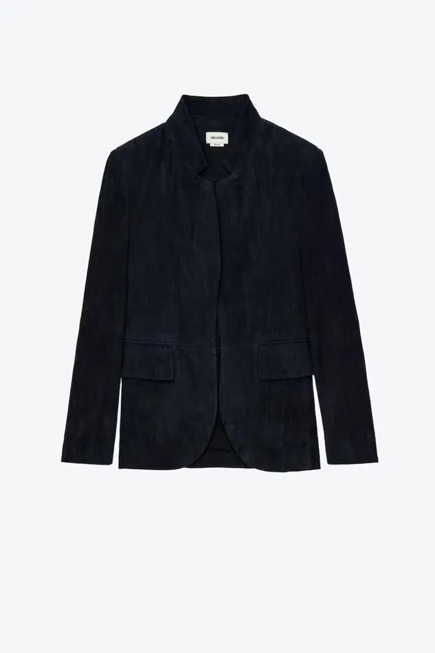 Zadig and Voltaire Jackets VERYS DAIM CRINKLE NAVY 8211 Women Zadig and Voltaire Jackets VERYS DAIM CRINKLE NAVY 8211 Women